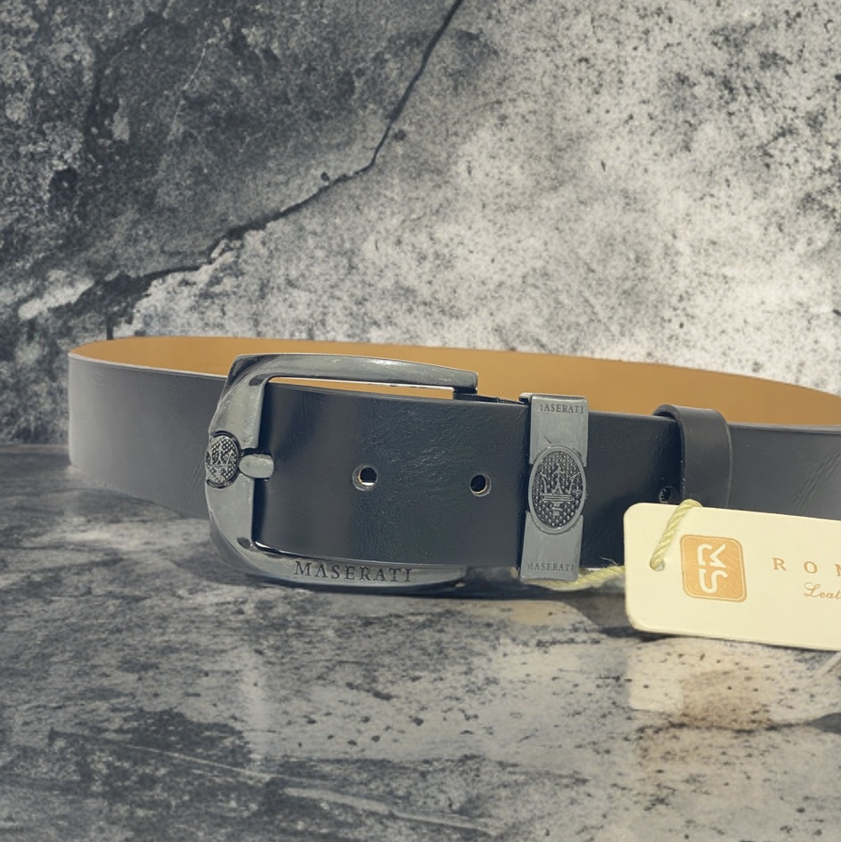 کمربند زبانه دار ۴ سانت اعلا طرح مازاراتی